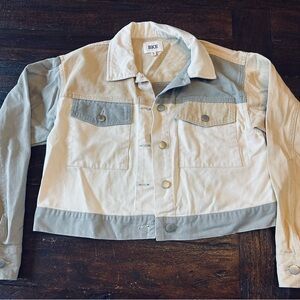 BKE Women's Cream and Gray Jean Jacket